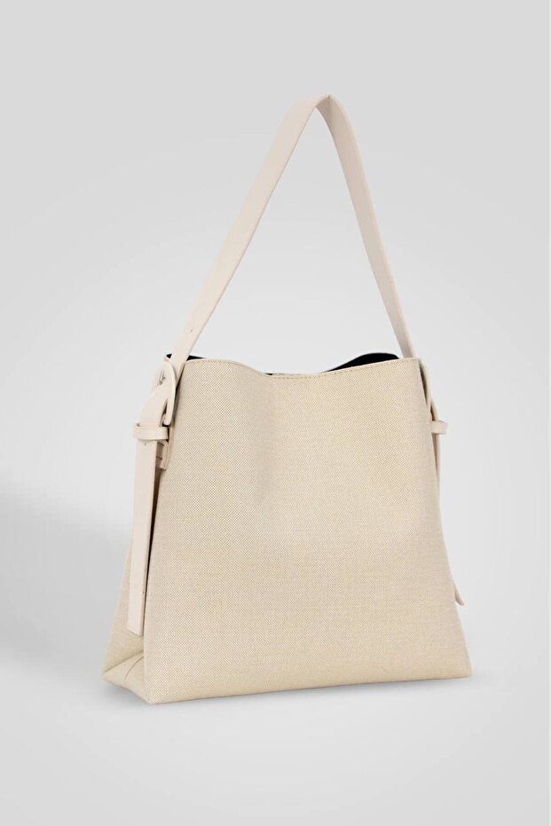 Brown Suede Buckle Detailed Bitter Brown Oversized Women's Shopper Bag