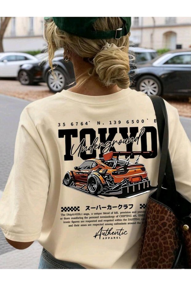 Summer New Minimalist Fashion Funny Half Car Casual Crewneck Oversize T-Shirt