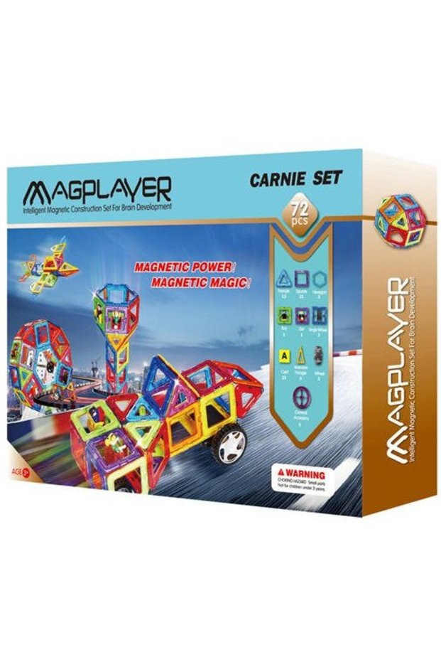Joc de constructie magnetic - 72 piese