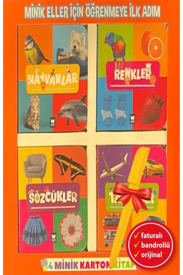 Alfa Kalem+Minik Eller İçin Öğrenmeye İlk Adım 4 Minik Karton Kitap (Collective) New Book Net Child
