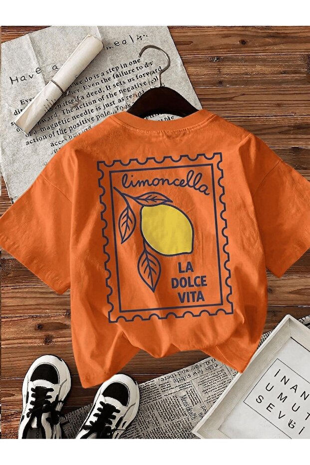 Limoncella "La Dolce Vita" Printed Oversize Cotton Women's T-Shirt