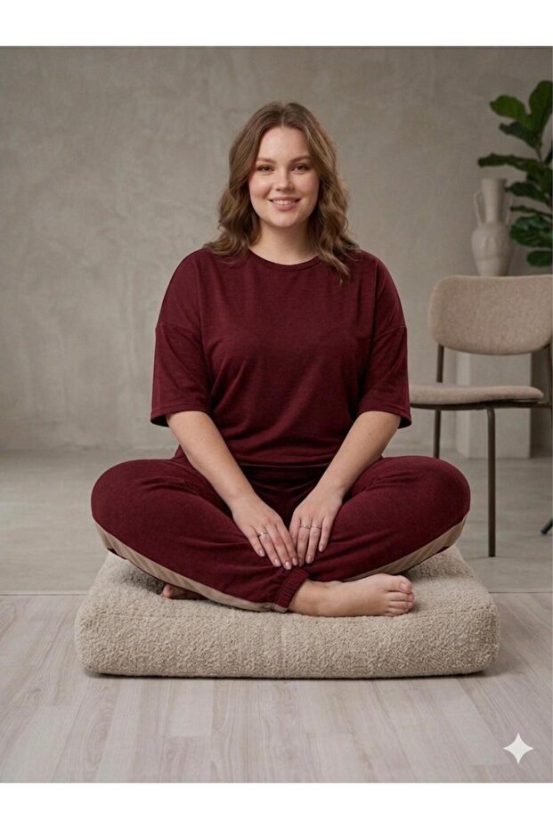 Plus Size Two Yarn Women's Track Suit