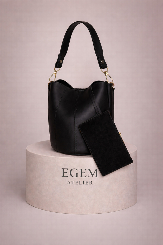 Stylish Faux Leather Hand and Shoulder Bag | Adjustable Strap, Minimal Design with Wallet