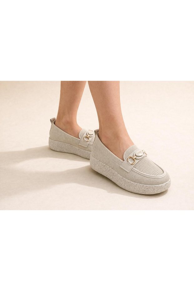 06465 Comfortable Anatomic Knitwear Buckle Women's Comfortable Ballerina Shoes