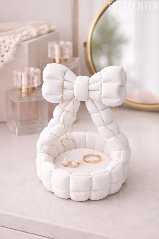 Bowknot Design Jewelry Organizer Stand for Rings, Earrings, Necklaces (Plastic)