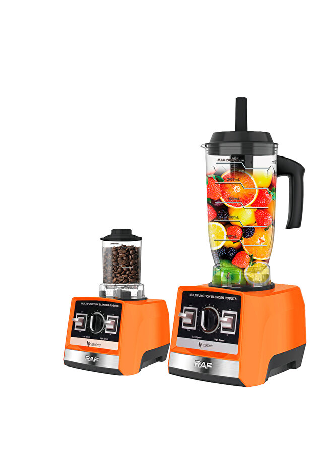 2-in-1 Blender & Grinder 2400W | 2.5L High-Speed Mixer with Stainless Steel Blades – Orange
