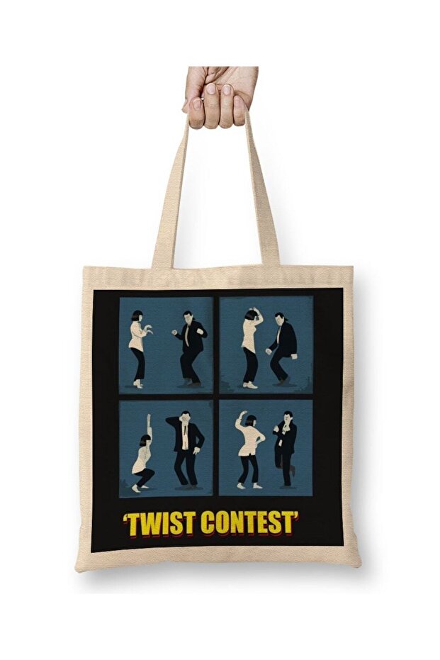 Pulp Fiction Twist Contest Concurso Danish Mia E Vicent حمل حقيبة بمقبض طويل
