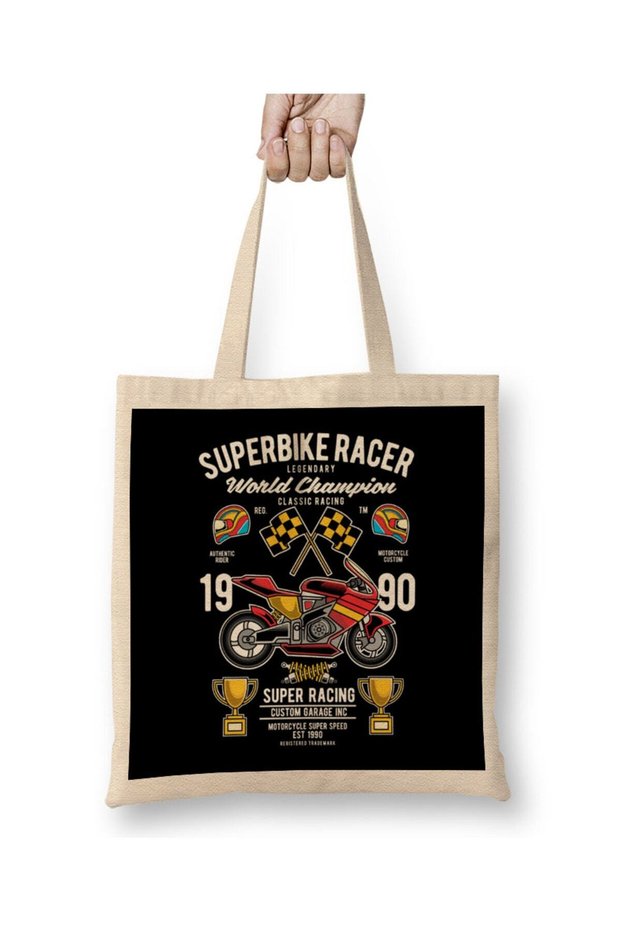 Superbike Racer World Championship Tote Bag Long Handle