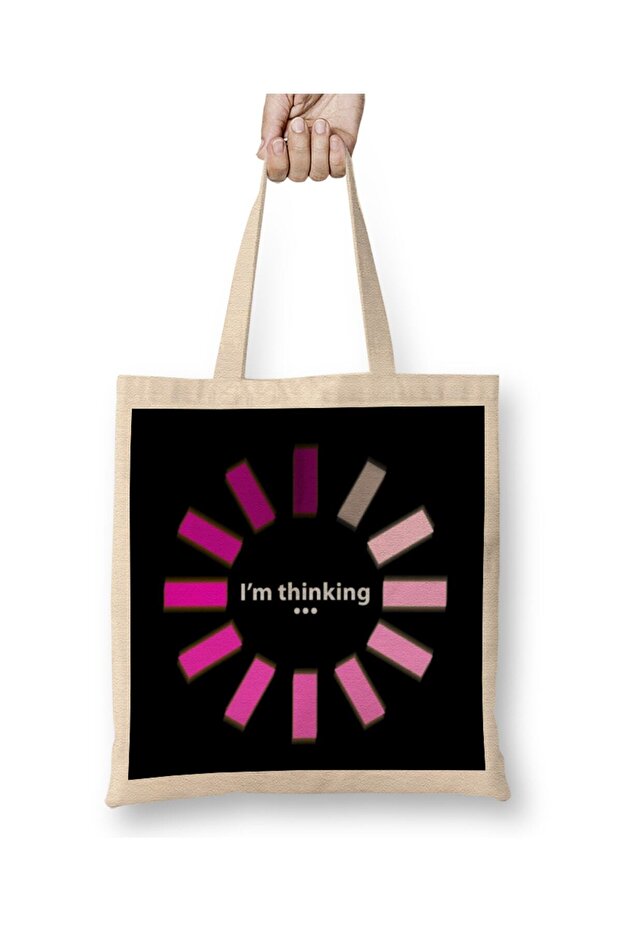 حقيبة قماش Funny I'm Thinking 03 بمقبض طويل