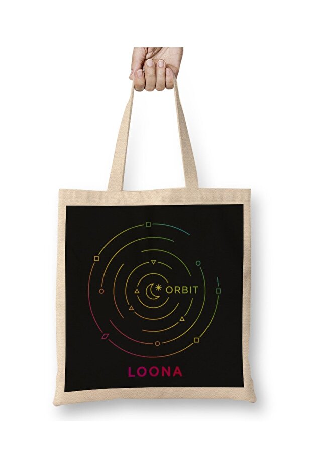 حقيبة حمل بشعار Kpop Girlgroup Loona Orbit Fandom بمقبض طويل