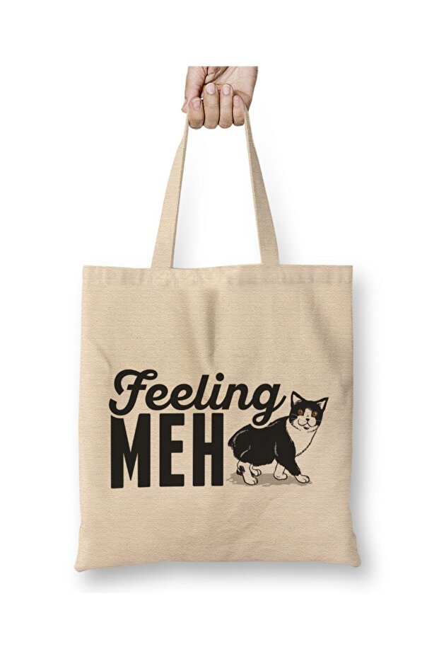 حقيبة حمل القطة الرائعة بملمس لطيف ومضحك من Meh Kitty ذات مقبض طويل