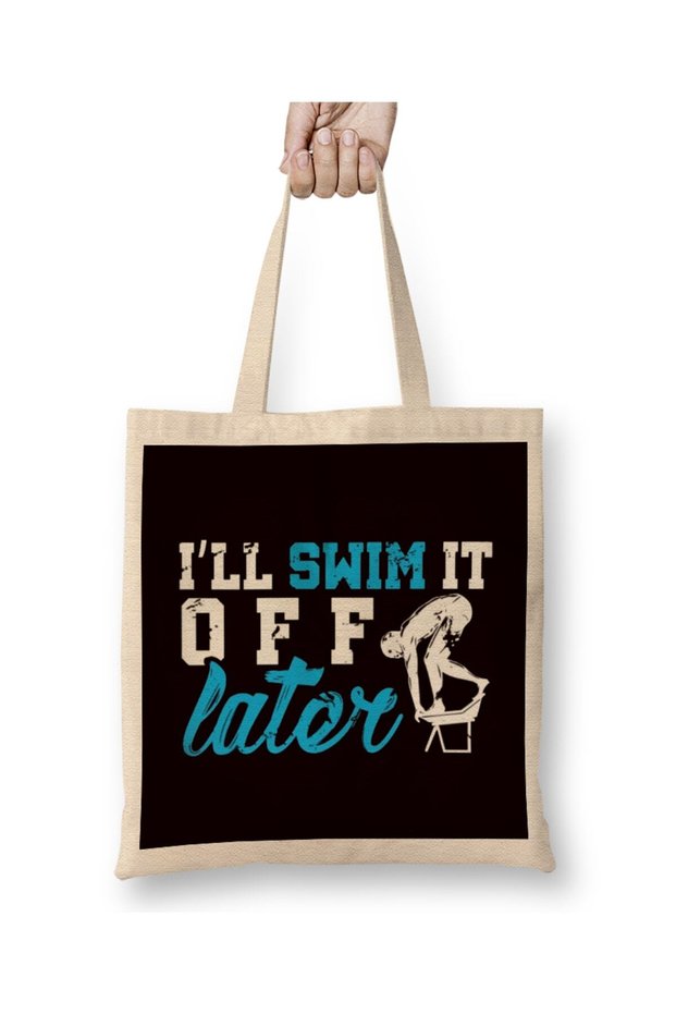 Swimmer Swim Swimming Pool Indoor Freestyle Water Sports Tote Bag Long Handle