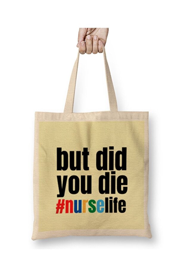 Nurse Gift İdea Funny Saying Quote- Nursing Medical Cloth Bag Long Handle