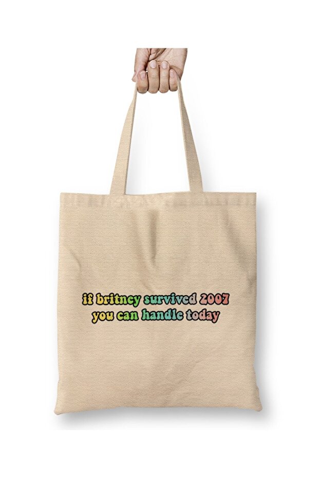 Britney Survived 2007 You Can Handle Today 02 Cloth Bag Long Handle