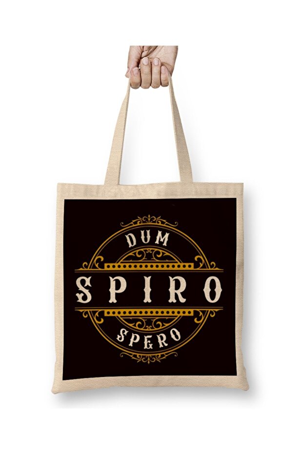 Dum Spiro Spero Language Education اللاتينية Phrase حقيبة قماش تحفيزية بمقبض طويل