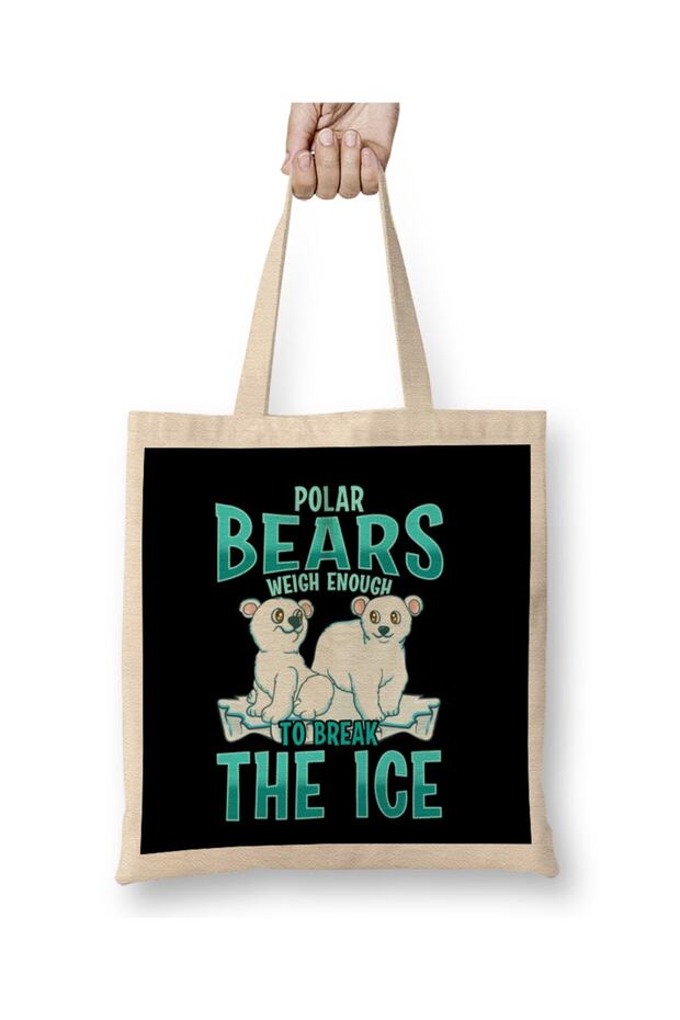 Funny Polar Bears Weigh Enough To Break The Ice Cloth Bag Long Handle