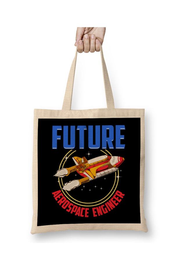 Future Aerospace Engineer Spaceship Launch Tote Bag Long Handle