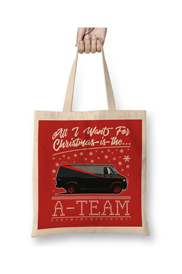 All I Want For Christmas Is The A-Team Tote Bag Long Handle