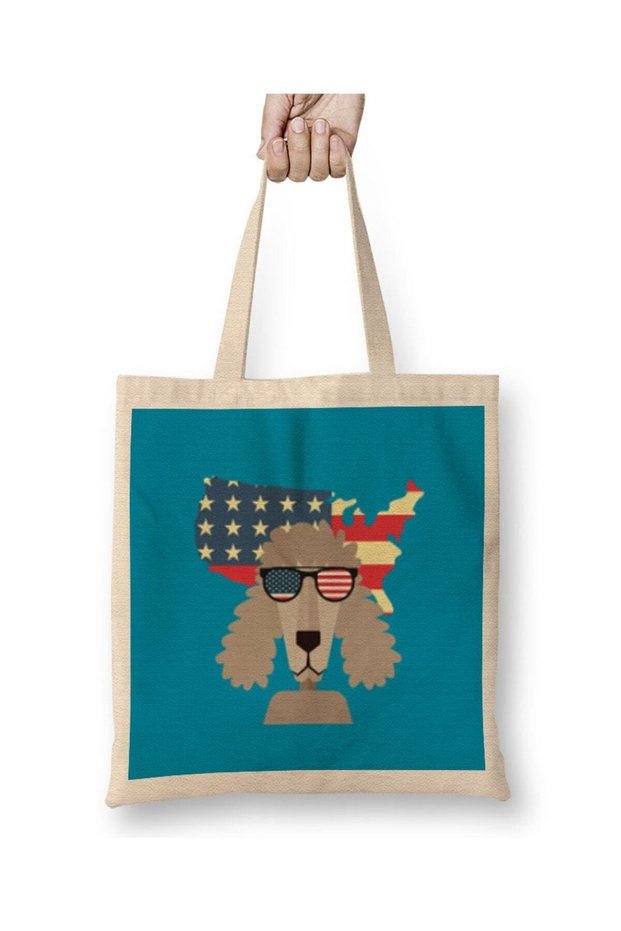 DOG Independence Day 4th Of July Gift Celebration Patriotic Cloth Bag Long Handle