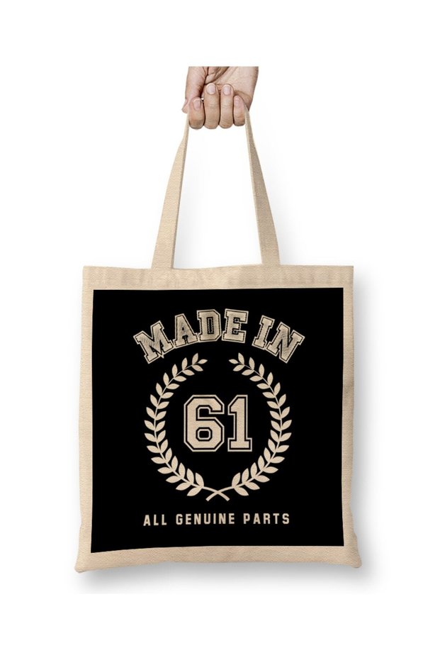 1961 Made In 61 All Genuine Parts Tote Bag Long Handle