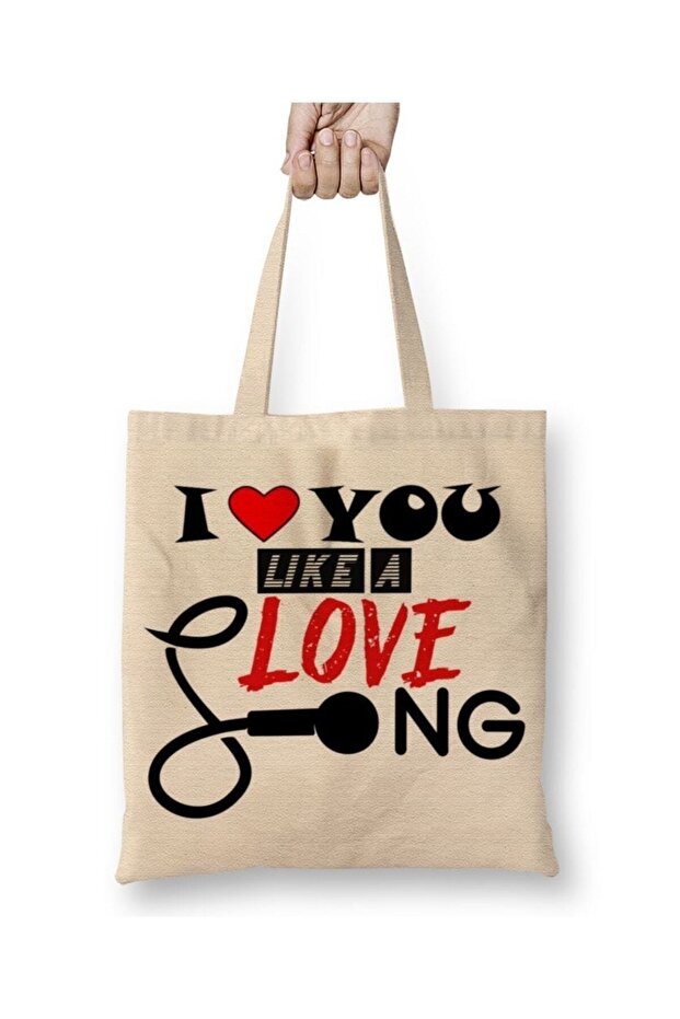 Gift I Love You Like A Love Song Cloth Bag Long Handle