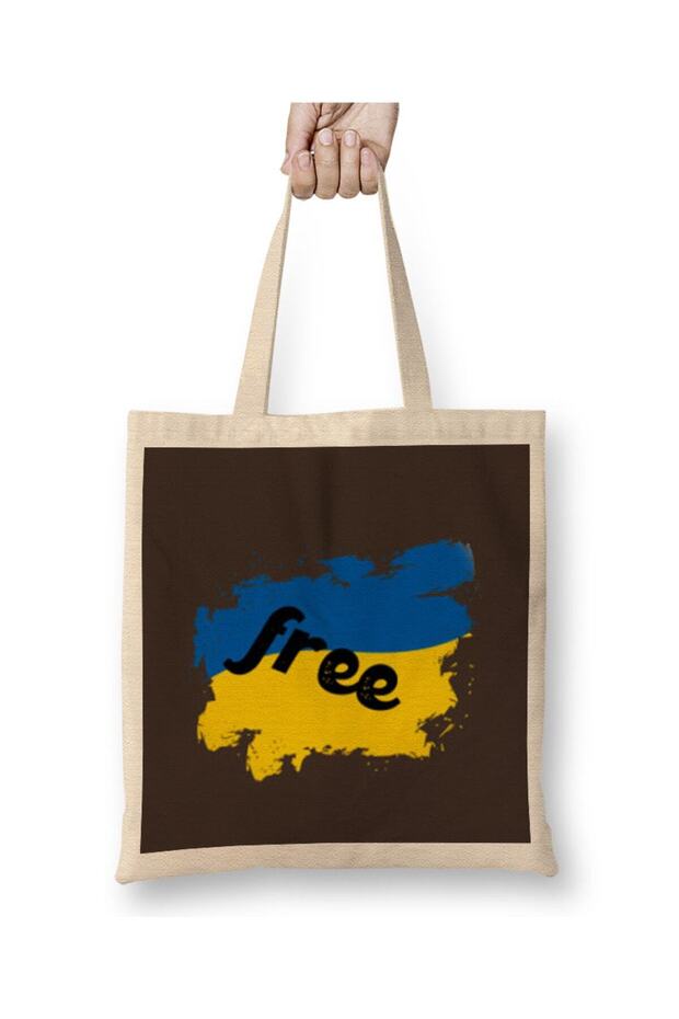Free Ukraine War With Russia - Stay Strong Ukraine Flag 2022 Cloth Bag Long Handle