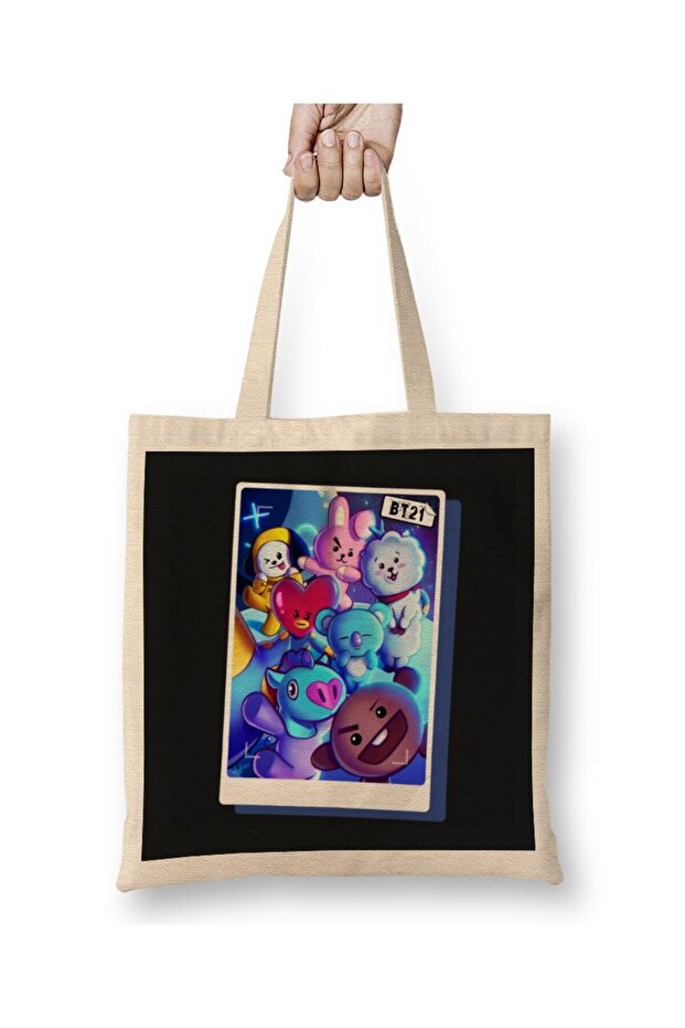 Bts Bt21 Cloth Bag Long Handle