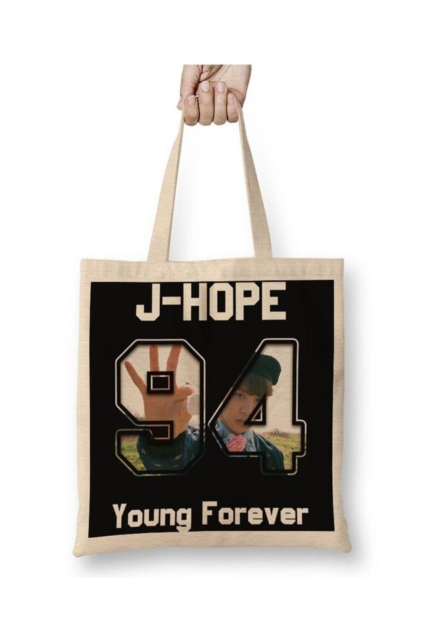 حقيبة قماش BTS Young Forever Jhope بمقبض طويل