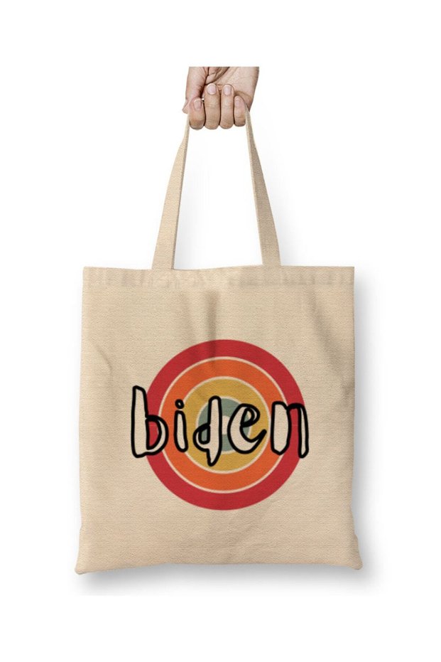 democrat joe biden 2024 Election - Vintage Retro Rainbow Style Tote Bag Long Handle