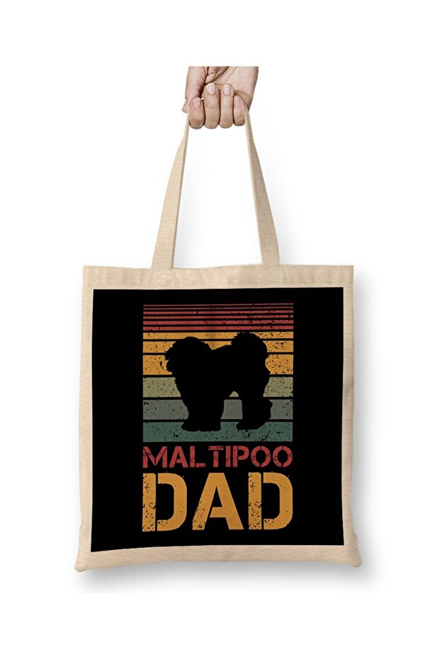حقيبة قماش Maltipoo Dad 01 بمقبض طويل