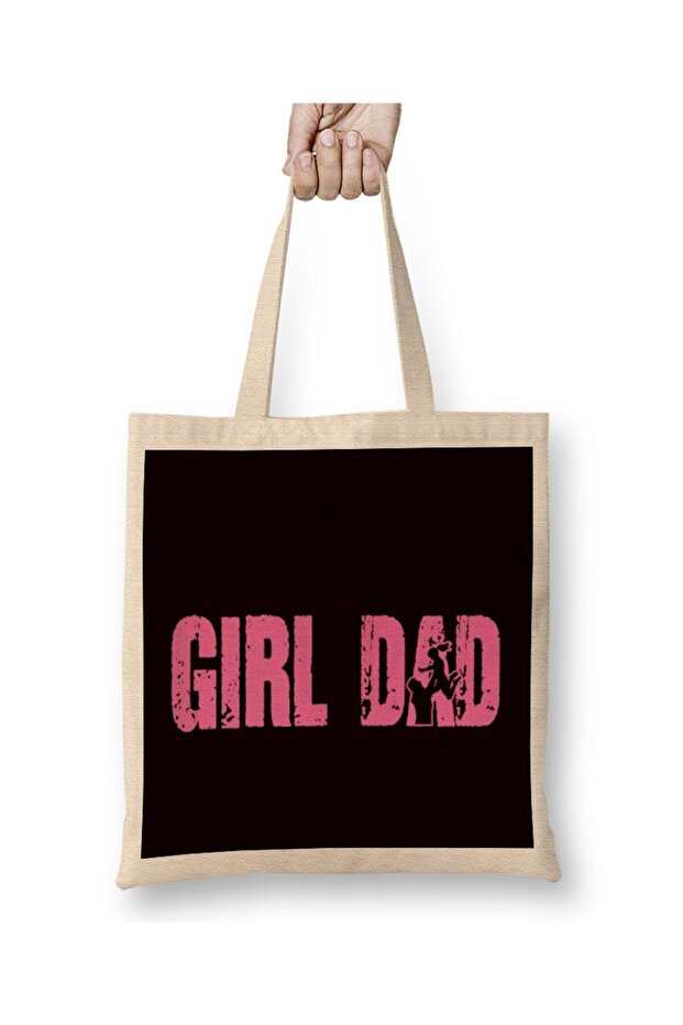 Girl Papa Dad Father Daughter Daddy Stepdad Husband Poppa Tote Bag Long Handle