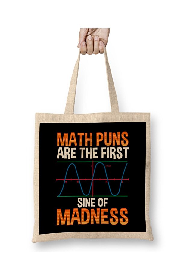 حقيبة حمل بمقبض طويل من Funny Math Puns Are The First Sine Of Madness