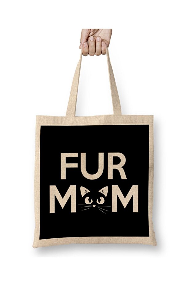 حقيبة يد من Fur Mom رائعة لسيدتي Crazy Cat Kitty Mama بمقبض طويل