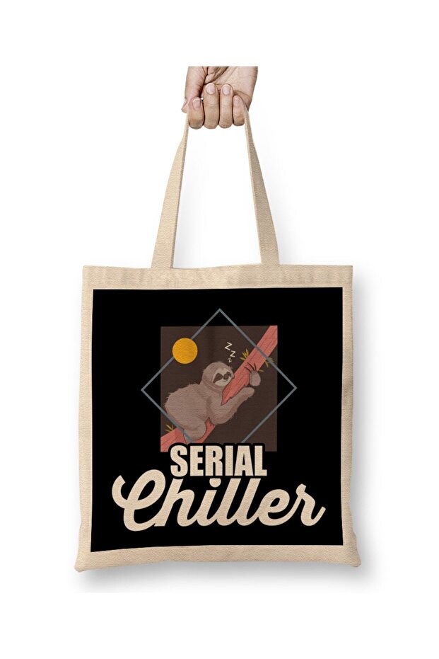 Funny Serial Chiller Sloth Pun Lazy Slothing Sleep Cloth Bag Long Handle