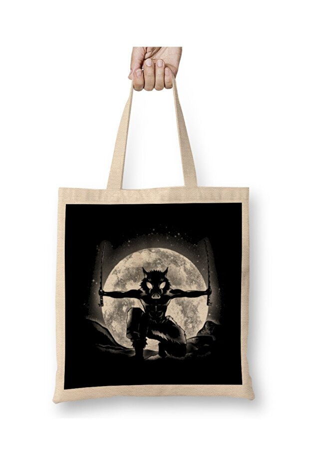 Moonlight Boar Tote Bag Long Handle