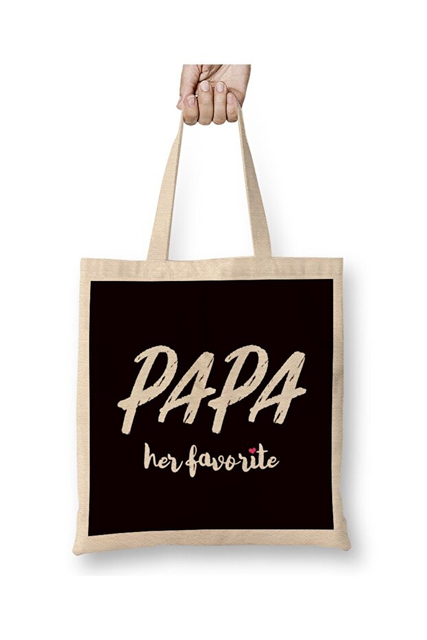 Papa Her Favorite Dad Husband Daughter Daddy Poppa Father Tote Bag Long Handle