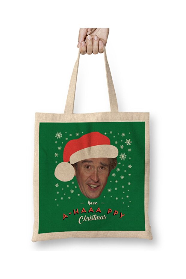 حقيبة قماشية من Alan Partridge Have A Happy Christmas بمقبض طويل