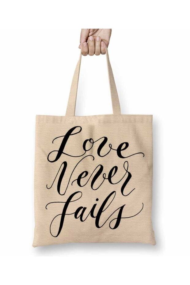 حقيبة قماش Love Never Fails 02 بمقبض طويل
