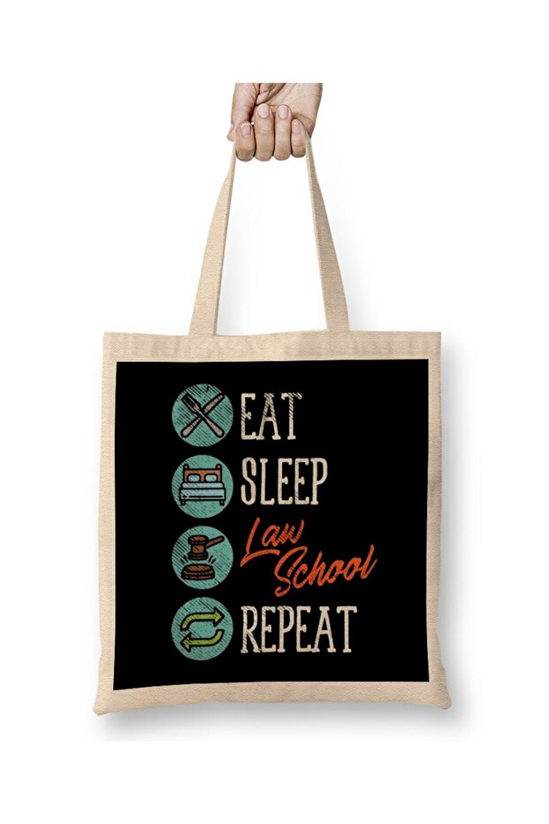 حقيبة حمل Eat Sleep Law School Repeat بمقبض طويل