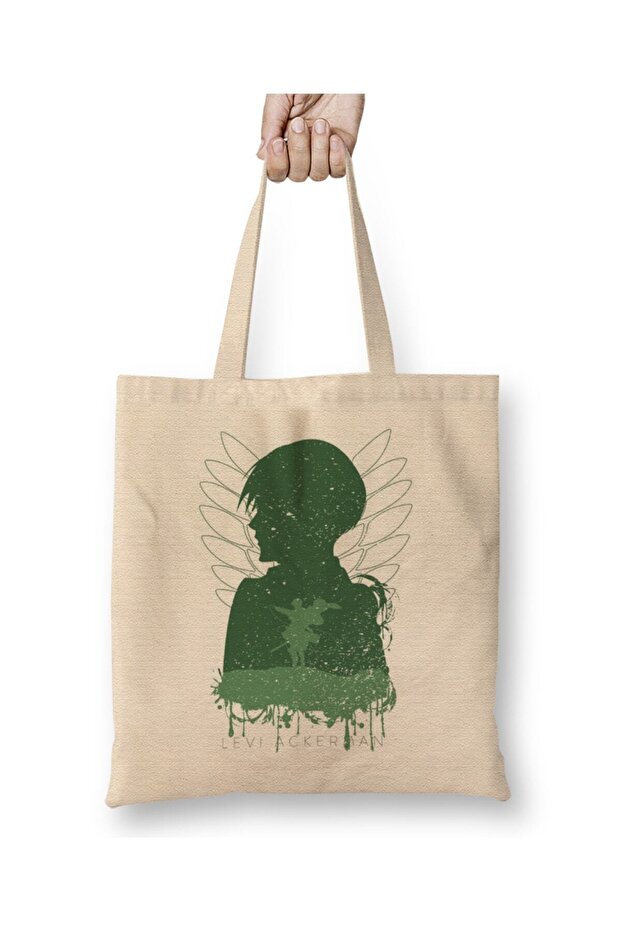 Attack On Titan Levi Ackerman in Silhouette Tote Bag Long Handle