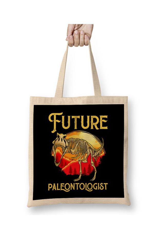 حقيبة قماشية من Future Paleontologist Dinosaur Obsessed Dinosaurs بمقبض طويل