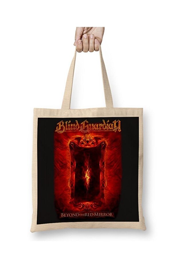 حقيبة قماش Blind Guardian Beyond The Mirror الحمراء ذات مقبض طويل