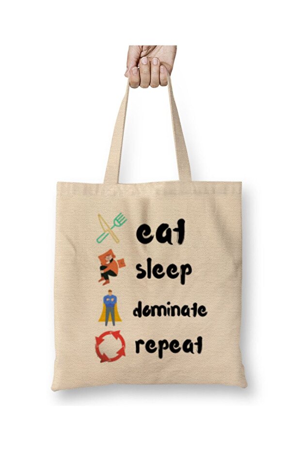 حقيبة حمل Eat Sleep Dominate Repeat ذات مقبض طويل