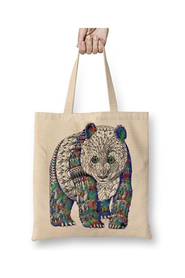 Panda Color Cloth Bag Long Handle