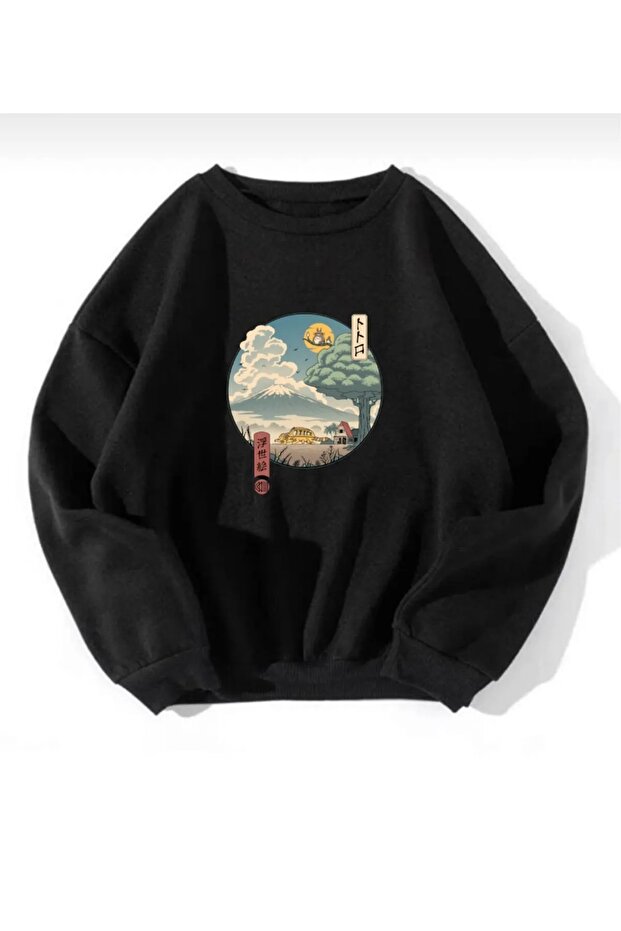 Totoro Printed Hooded Oversize Unisex Sweatshirt Eyaxx Sportwear Company