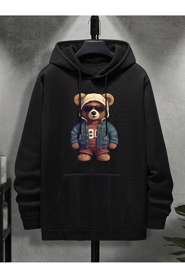 Unisex Hooded Printed Oversized Sweatshirt