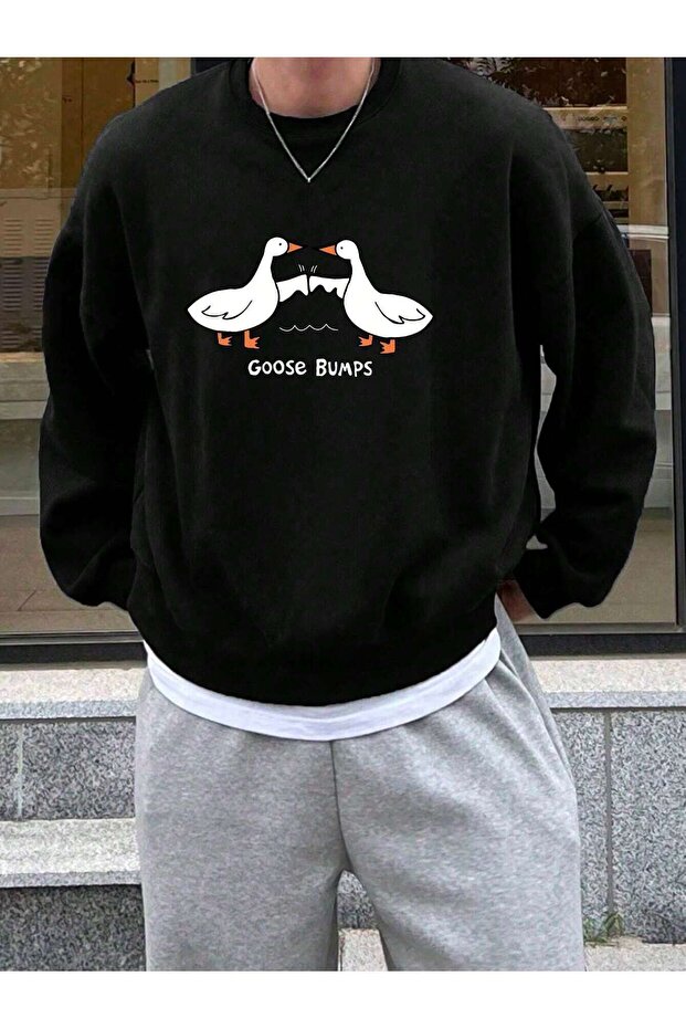 Unisex Crew Neck Printed Sweatshirt