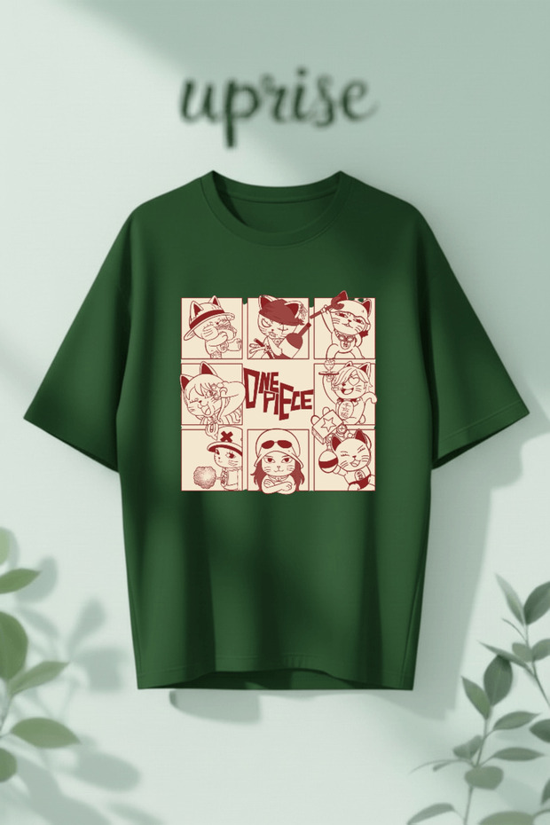 One Piece Printed Cotton Oversize T-Shirt
