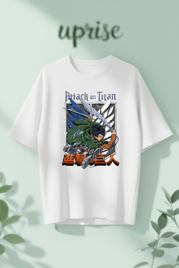 Attack on Titan Levi Printed Cotton Oversize T-Shirt