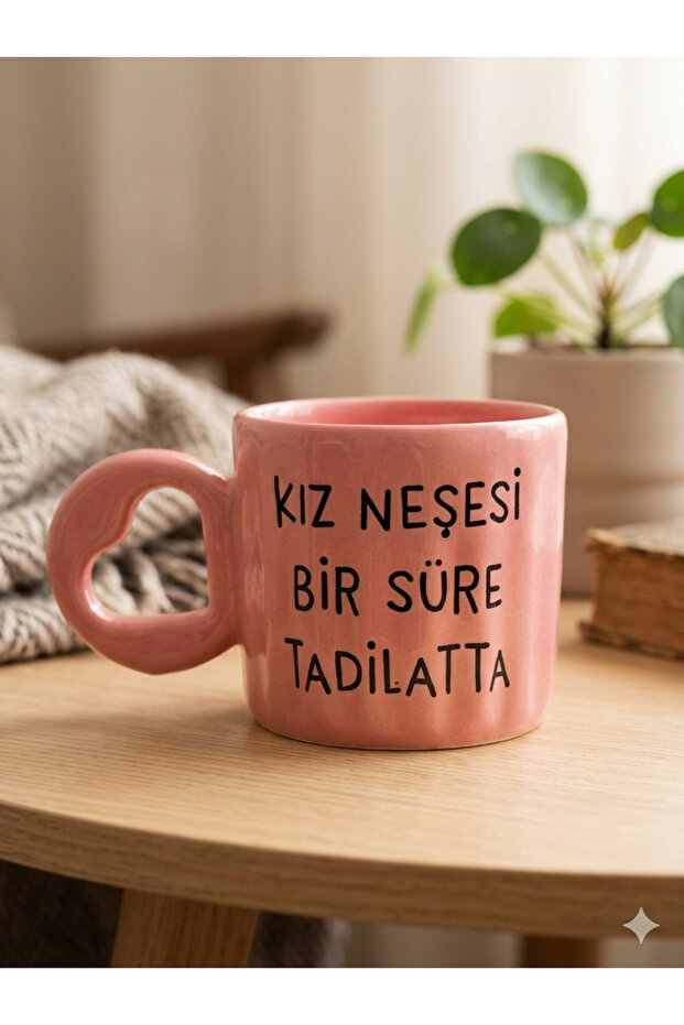 Girl's Joy Is under Construction for a While! Printed Handmade Pink Shiny Eros Mug - Handcrafted Gift Mug